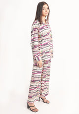 Neutral Abstract Printed Royal Crape Co-ord Set