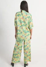 Light Green Tropical Printed Royal Crape Co-ord Set