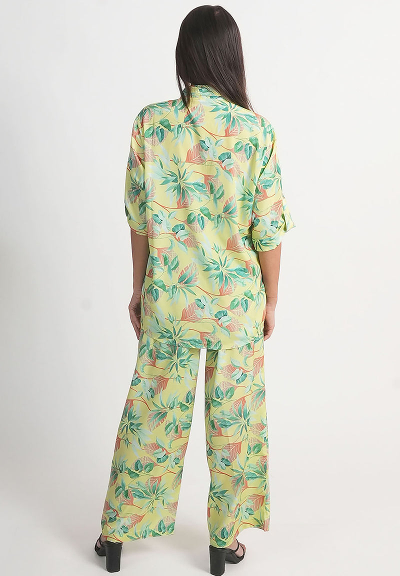 Light Green Tropical Printed Royal Crape Co-ord Set