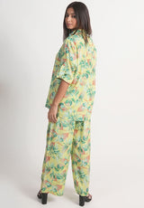 Light Green Tropical Printed Royal Crape Co-ord Set