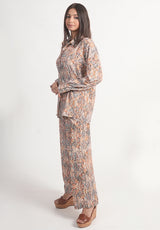 Metallic Tiger Print Royal Crape Co-ord Set