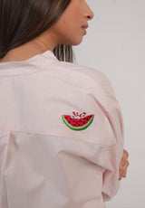 Watermelon Poplin Shirt – Blush Pink