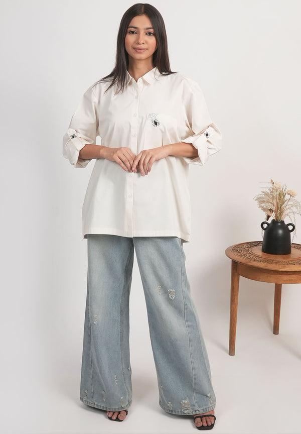 Spider Chic Oversized Shirt – Relaxed Silhouette