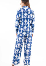 Blue & White Ikat Print Co-Ord Set