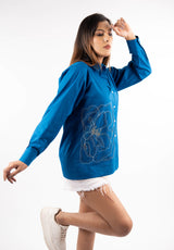 Big Bloom Blue Shirt