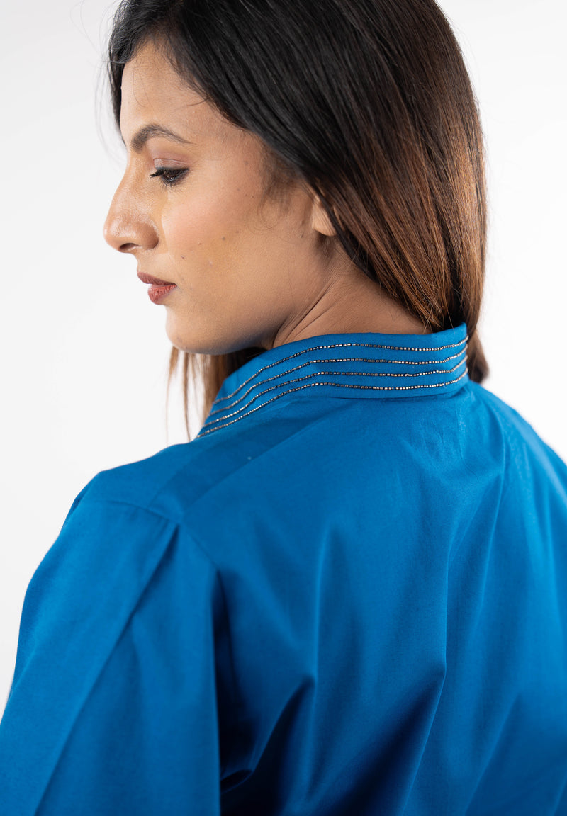 Big Bloom Blue Shirt