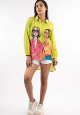 Lime Pop-Art Shirt Dress