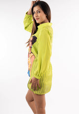 Lime Pop-Art Shirt Dress